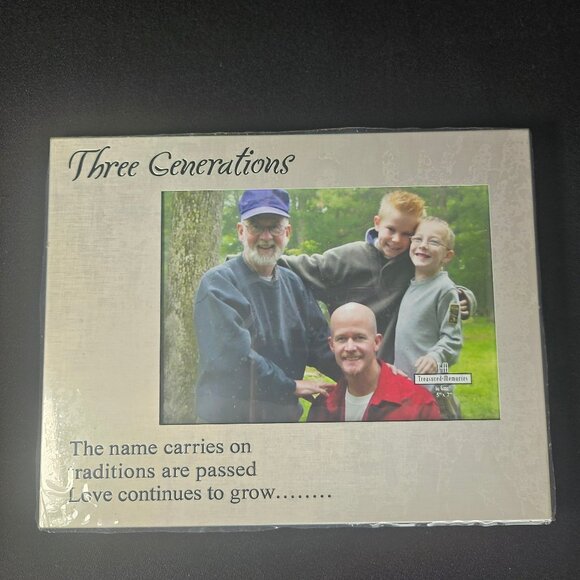 GANZ Aluminum 3 Generation Picture Frame Holds 5" By 7" Photo, New, Silver Tone - Picture 1 of 12
